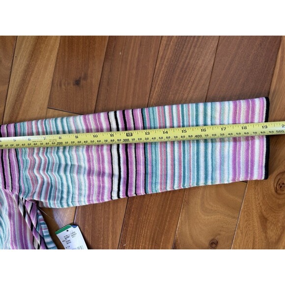 NWT Nine West Wrap Waist Sweater Rainbow Striped V Neck Size L Boho Soft - Picture 8 of 9